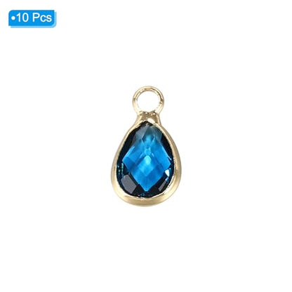 PATIKIL Birthstone Charm Beads Drop Pendant, Handmade Birthstone for Personalized Earrings Bracelet Necklace - color: Blue, size: 0.47" x 0.24"