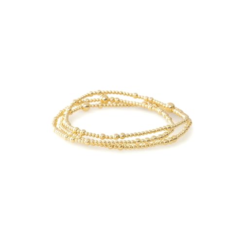 Gold Bracelets for Women, Beaded Cross Stack, Non Tarnish Set，Set-1 | Gold Beaded Bracelet Stack with Stretch Fit, Waterproof Finish and Dainty Design for Everyday Wear and Gifts - color: Colors-16