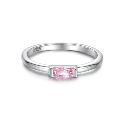 Sariel Birthstone Rings Jewelry 925 Sterling Silver Colorful Stackable Promise Ring for Women Wife Girlfriend Mom - color: October