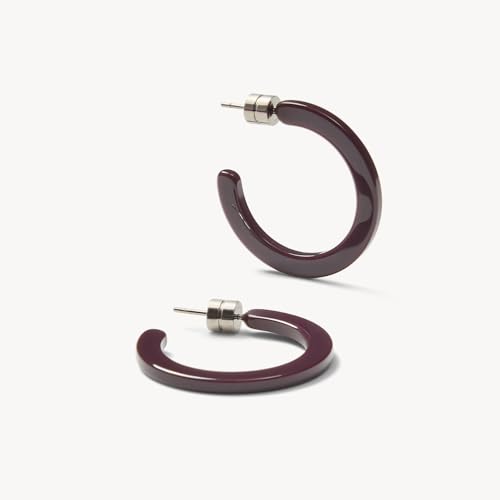 Circle Hoop Earrings Acetate Resin Fashion Jewelry for Women - color: Royal Peony, size: Mini