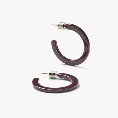 Circle Hoop Earrings Acetate Resin Fashion Jewelry for Women - color: Royal Peony, size: Mini