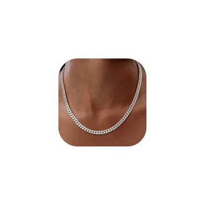 PROSTEEL Chunky Cuban Link Curb Chain Necklace for Women Men, Stainless Steel Choker Thick Trendy Statement Hip Hop Miami Cuban Chain Jewelry Gifts Unisex Size,5/12/14mm Widths,18"/20" - color: 5mm-Silver, size: 18inches