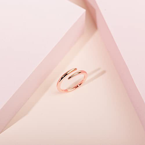 PAVOI 14K Gold Plated Open Twist Eternity Band for Women - color: Rose Gold