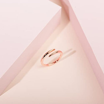 PAVOI 14K Gold Plated Open Twist Eternity Band for Women - color: Rose Gold