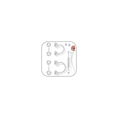 ORAZIO Half Huggie Earrings Jacket Pack for Women Backless Hoop Earring 18G | Hypoallergenic Surgical Steel Arc Hoop Backless No Back Stacks Set Small CZ Screwback Studs Jewelry Gift for Women Men Trendy - color: Silver Plated-Style1 CZ