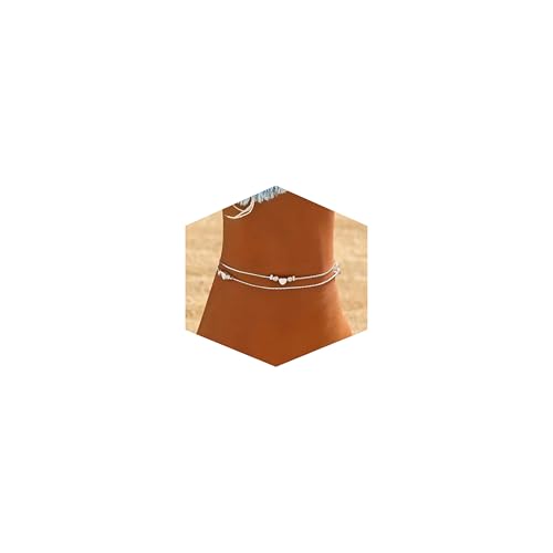 Fesciory Women Heart Anklet Adjustable Beach Layered Ankle Bracelets for Women Gold Alloy Foot Chain Jewelry - color: 3 Hearts(Silver)