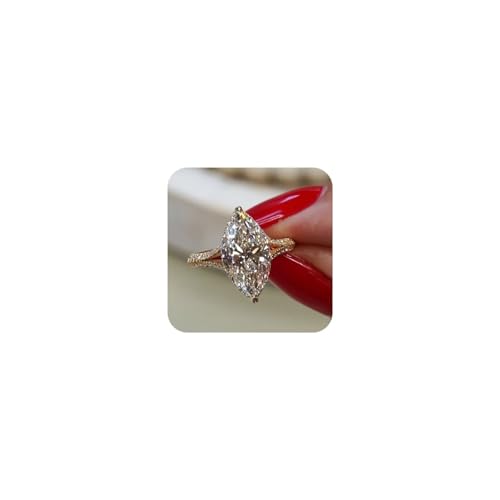 18K Gold Plated Elegant Pear-Shaped Cubic Zirconia Engagement Ring for Women - Vintage Inspired Solitaire Bridal Ring with Sparkling Diamond Simulant Size 10 - size: Size 10