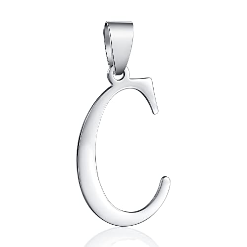 Stainless Steel Initial Letter Connector Charms Alphabet Pendant Diy Craft for Jewelry Making Necklaces Bracelets Keychain - color: Stainless Steel C