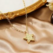 Chunky Star Necklace for Women Gold Star Pendant Moon Statement Jewelry Trendy Statement Jewelry Holiday Gifts - color: Chunky Star Necklace