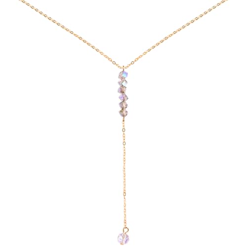 Necklace for Women, Dainty Long 14K Gold Y-Shaped Necklace Jewelry Trendy Beaded Layered Chain Drop Necklaces Jewelry Women Gifts - style: Chain Tassel
