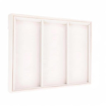 Leather Jewelry Organizer Trays Storage Drawer Display Case | Velvet Liner Stackable for Necklace,Rings and Earring (Pearl3) - color: Pearl3