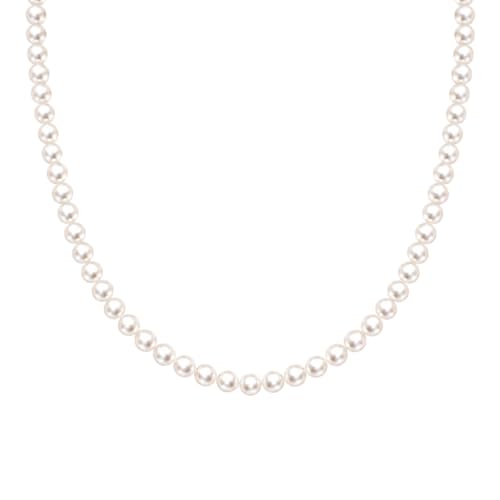 Pearl Necklace for Women, Round White Pearl Choker Necklace | Selected Pearls, Classic Style, Adjustable Extender, Elegant Gift Box