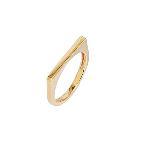 Amazon Essentials 14K Gold Plated Sterling Silver Bar Ring - color: Yellow Gold, size: 7