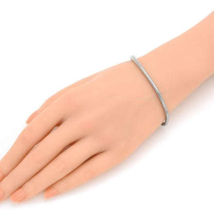 2pcs Adabele 304 Surgical Stainless Steel 3mm Snake Chain Bracelet 8 inch Jewelry Making Chain Tarnish Free - color: Stainless Steel (Gray)/with end ring, size: 8 inch - 2pcs