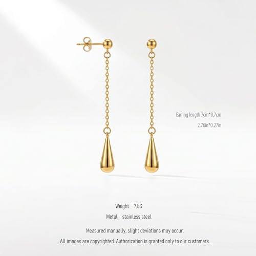 Gold Plated Dangle Earrings Dainty Silver Drop Earring Trendy Long Dangling Wedding Bridesmaid Hoop Diamond Crystal Cute Earring Prom Jewelry Graduation Gifts for Women - color: gold 4