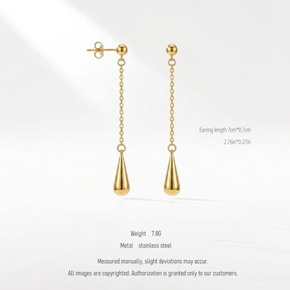 Gold Plated Dangle Earrings Dainty Silver Drop Earring Trendy Long Dangling Wedding Bridesmaid Hoop Diamond Crystal Cute Earring Prom Jewelry Graduation Gifts for Women - color: gold 4