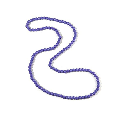 COLORFUL BLING 8MM Natural Wood Bead Necklace Africa Wooden Chain Statement Unisex Chunky Strand Necklaces Hip Hop Jewelry - color: purple