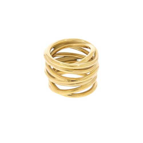 Hey Harper Gold Ring for Women - Gold Plated Stacking Waterproof & Sweatproof Jewerly Ring - Everday Non Tarnish Cute Fashion Circle Rings - style: Wire Ring