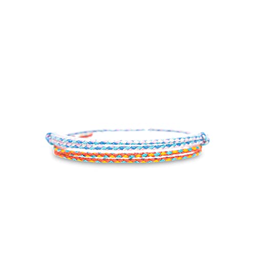 Made by Nami 2 Pcs Wave String Ankle Bracelets for Women Waterproof & Adjustable Thin Braided Anklet Surfer Boho Ankle Bracelet Set of 2 Beach Accessories - color: Retro Set