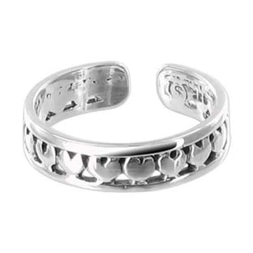 Gem Avenue 925 Sterling Silver Toe Rings Collections – Beach, Celtic, Heart, Dolphin, Flower & More Designs for Women – Elegant Adjustable Summer Jewelry - style: Style 7