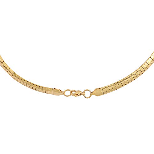 Italian Omega Chain Necklace - color: Gold, size: 6mm
