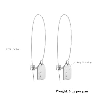 Dangle Flower Gold Earrings for Women, Trendy Statement Hoop Earrings, Gold Floral Drop Earrings Jewelry for Gifts - color: 925 silver plated
