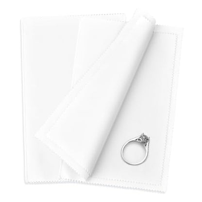 SEVENWELL Silver Polishing Cloth, 2PCS Large Jewelry Cleaning Cloths | Dual-Layer Cleaning, Large 10" × 12", Reusable, Removes Tarnish, Restores Shine, For Sterling Silver, Gold & Platinum - color: White