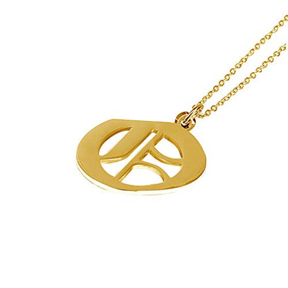 Women's Old English Initial Necklace 18K Gold Plated Stainless Steel Letter Pendant Gift - style: O