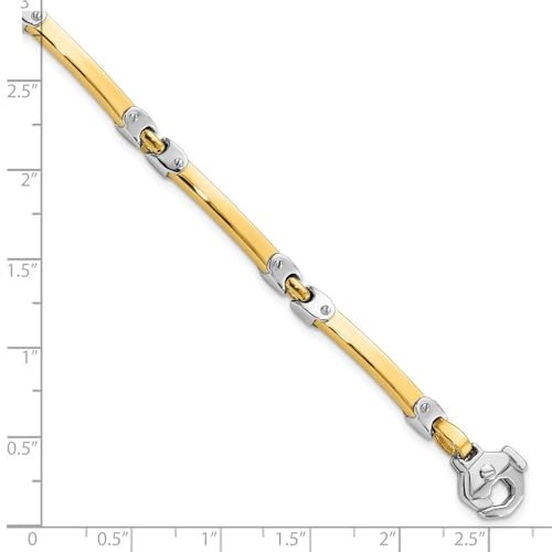14K Two-tone Gold Polished Bracelet 7.5"