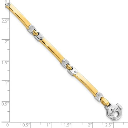 14K Two-tone Gold Polished Bracelet 7.5"