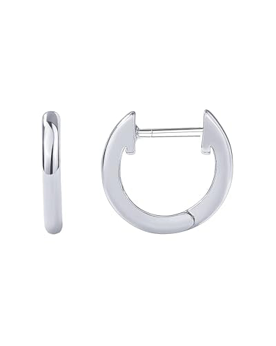 PAVOI Small Gold Hoop Earrings for Women - 14K Gold Plated Huggie Earring | Hypoallergenic Earring Set - Dainty Huggie Hoops with 925 Sterling Silver Posts - Cartilage Hoop Earrings - color: White Gold