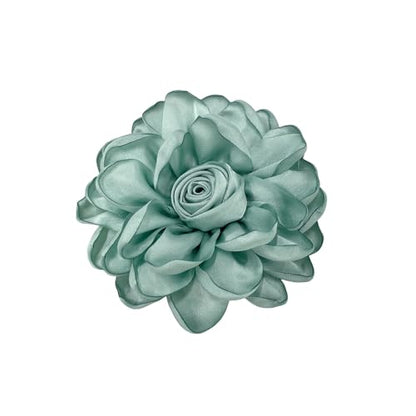 Dainty Fabric Rose Flower Large Brooch Lapel Pins Flower Brooches Pin Classic for Wedding Party Dance Banquet for Women Dress Suit Clothes Accessories Jewelry 100mm - color: Mint Green