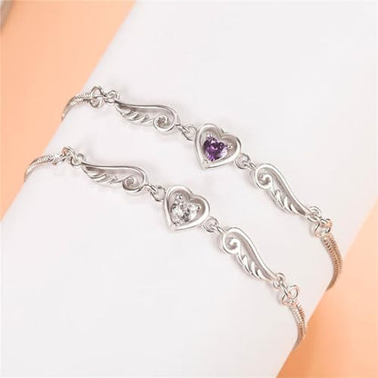 925 Sterling Silver Bracelets for Women Adjustable Love Heart Charm Chain Bracelets Fashion Jewelry Valentine's Day Gifts for Your Lover - color: 4-White