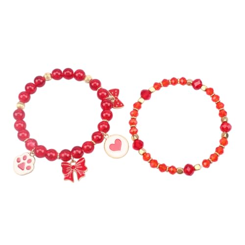 Cute Cartoon Charm Beaded Stretch Bracelet Set, Crystal Beads with Enamel Animal Charms - color: color-1