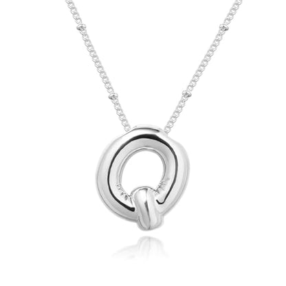Ewrkbrㅤ Initial Necklaces for Women, 14k Gold Plated Bubble Letter Necklace Chunky Gold Necklace Dainty Charm Initial Necklaces for Women Trendy Custom Preppy Stocking Stuff Necklace Christmas Gifts - color: Silver, style: Q