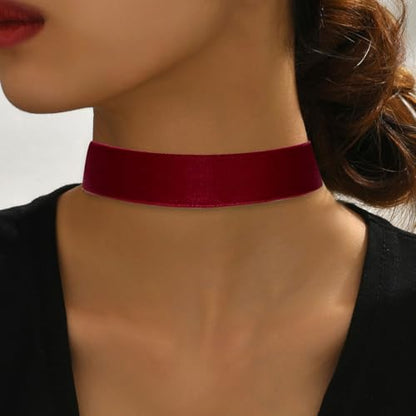 Christmas Choker Necklace for Women Xmas Gift Snowflake Red Velvet Pendant Necklace Red Velvet Reindeer Choker Necklaces Christmas Party Costume Accessories - style: wide