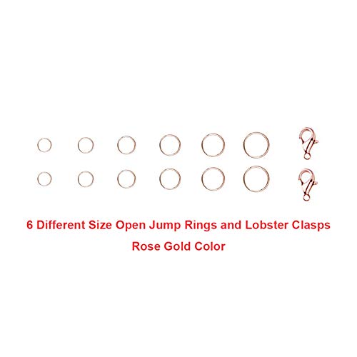 EuTengHao 1504pcs Open Jump Ring and Lobster Clasps Jewelry Repair Tools Jewelry Making Supplies Kit with Jewelry Making Accessories for Necklace Making Repair (Rose Gold) - color: Rose Gold