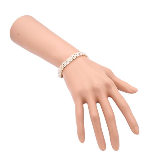 Tennis Bracelet, 13mm Width, Black Cubic Zirconia, Gold Plated Brass, 7 Inch Length, 11 Grams - color: Gold Clear