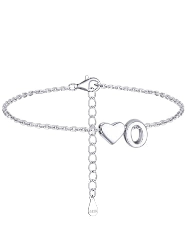 ChicSilver Sterling Silver Bracelets For Women Letter A-Z Initial Bracelet - style: 01.O