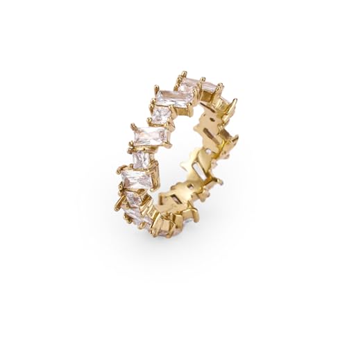 Hey Harper Gold Ring for Women - Gold Plated Stacking Waterproof & Sweatproof Jewerly Ring - Everday Non Tarnish Cute Fashion Circle Rings - style: Prism Ring