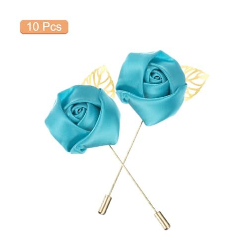 MECCANIXITY Groom Boutonnieres Rose Boutonnieres Pins for Wedding - color: Blue