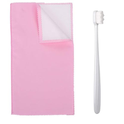 Syyflibb Polishing Cleaning Cloth for Gold, Silver, and Platinum Jewelry, – 1 Ultra-Soft Brushes Wave,Rings & Chains | Tarnish Removal(Pink) - color: Pink
