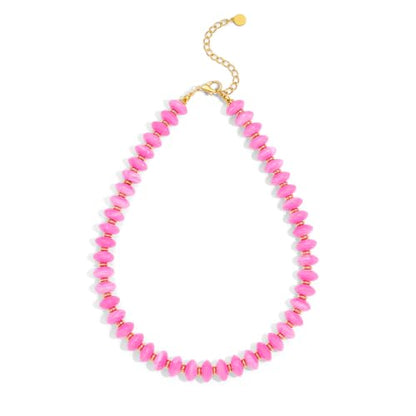 Acrylic Beaded Necklace for Women,Beach Strand Jewelry Gifts | Statement Necklace,Cute Trendy Handmade Jewelry for Women,Chunky Beaded Necklace,Resin Beads Choker - color: Pink