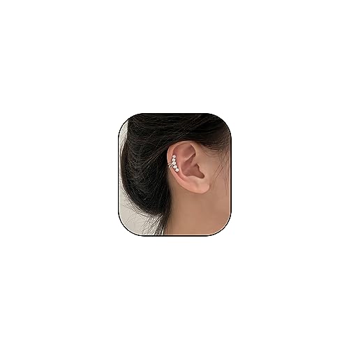 Ear Cuffs Earrings for Women Non Piercing Cartilage Cuff Wrap Clip on Earrings Trendy Pearl Rhinestone Tassel Chain Earrings Jewelry for Women - color: Silver Pearl Cuff
