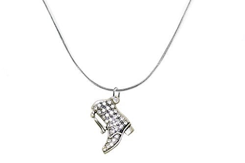 Cardinali Jewelry Drill Boot Crystal Necklace, Safe-Nickel, Lead & Cadmium Free!