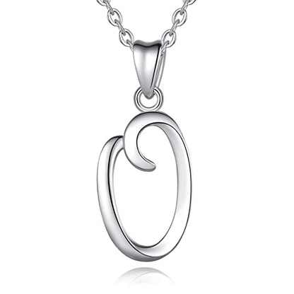 EUDORA Sterling Silver Initial Necklaces for Women, Classic 26 Letter Neckless Gifts for Girls, Sister, Mother Daughter, 18 inch Chain - style: O