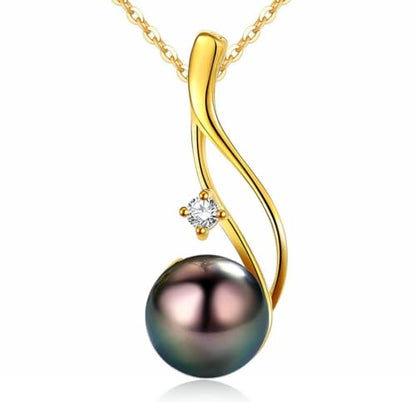 Tahitian Black Pearl Necklaces for Women - Anniversary, Birthday, Valentines Day Gifts for Wife, Girlfriend, Mom - Chaulri 925 Sterling Silver Genuine Real Pearl Jewelry - Regalo de Aniversario para Esposa - Collar de Perlas para Mujer