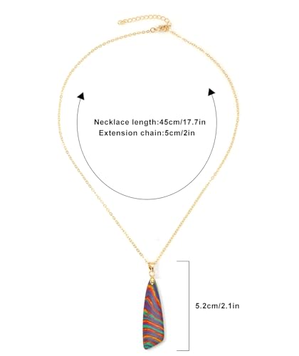 Nature Stone Necklaces for Women Boho Pendant Necklace 18K Gold Chain Necklaces - color: Flower Gold