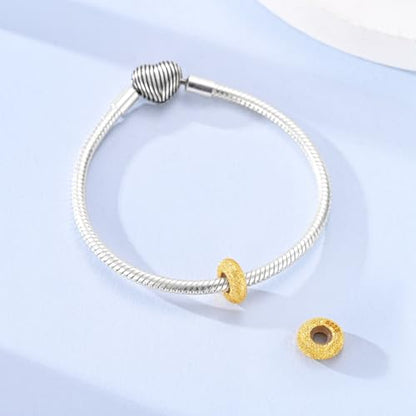 2pcs Stopper Spacer Beads for Pandora Bracelets, Sterling Silver Cross Ladybug Clip Spacer Charms For Bracelet DIY Jewelry Gift - color: Gold Plated CZ