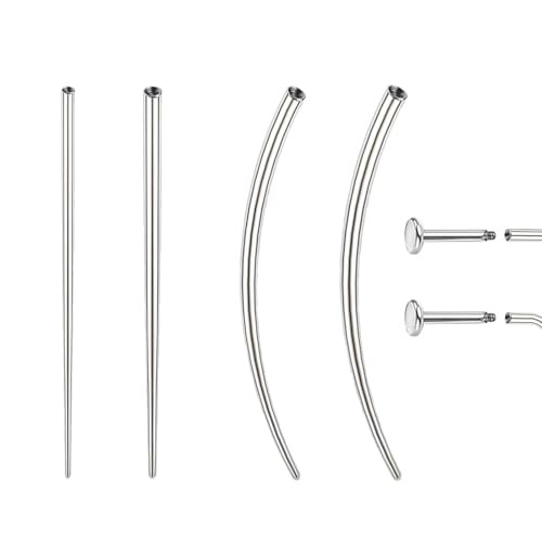 Piercing Taper Ball Grabber Tool Stainless Steel Nose Ear Piercing Kits | Nose Septum Eyebow Helix Conch Tragus Daith Piercing Jewelry Changing Tool,14G 16G 18G 20G Flat Back Earrings Applicator Tool - style: Female Thread Piercing Taper